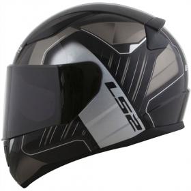 Capacete LS2 FF353 Rapid Medal Preto e Prata Brilho