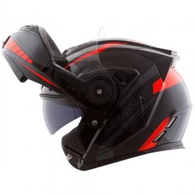Capacete Norisk FF345 Route Articulado Motion Preto e Vermelho (C/VISEIRA SOLAR)