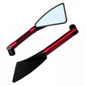 Retrovisor Esportivo Vermelho 3 Pontas